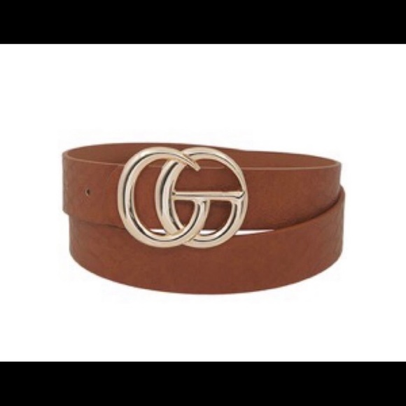 Cognac Faux Snake Skin Belt (2 styles) - Picture 1 of 5